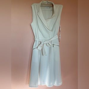 Calvin Klein faux wrap dress in white, size 10